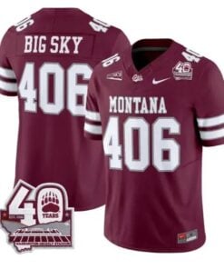 Big Sky Jersey #406 Montana Grizzlies 2026-40th Anniversary Stitched by My Store NCAA Football Jerseys