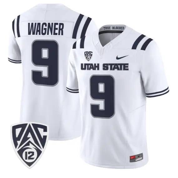 Bobby Wagner Jersey #9 Utah State Aggies 2026 Vapor Limited Stitched by My Store NCAA Football Jerseys