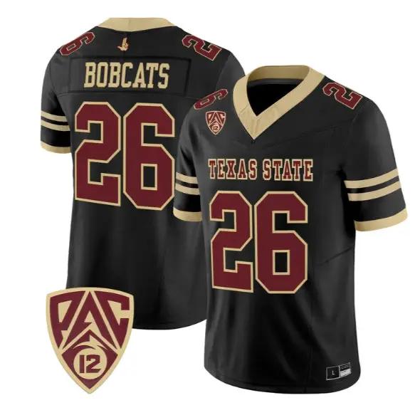 Bobcats Jersey #26 Texas State Bobcats 2026 Vapor Limited Stitched by My Store NCAA Football Jerseys