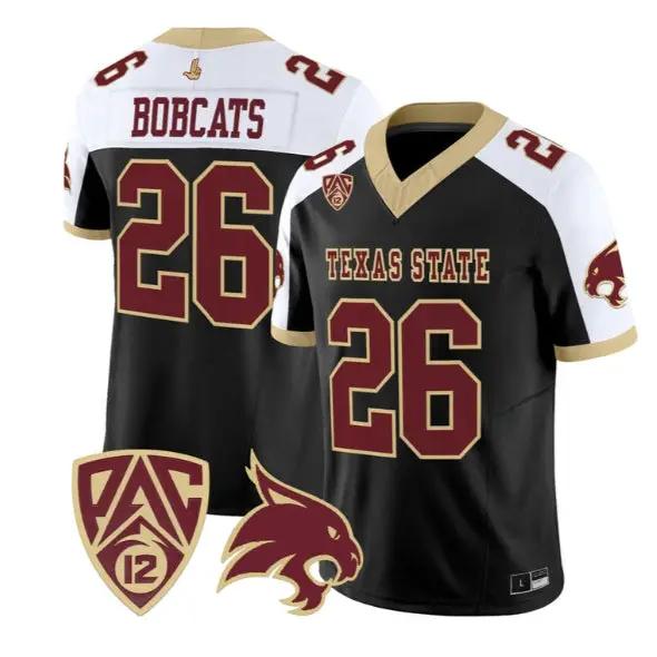 Bobcats Jersey #26 Texas State Bobcats 2026 Vapor Limited Stitched by My Store NCAA Football Jerseys