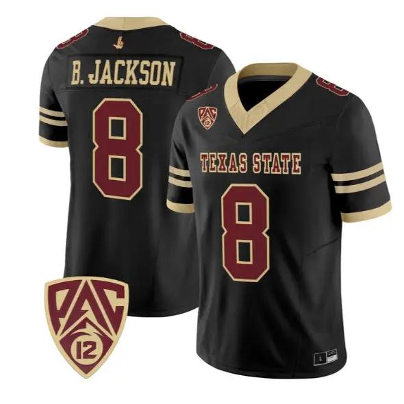 Brad Jackson Jersey #8 Texas State Bobcats 2026 Vapor All Stitched by My Store NCAA Football Jerseys