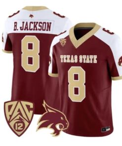 Brad Jackson Jersey #8 Texas State Bobcats 2026 Vapor All Stitched by My Store NCAA Football Jerseys