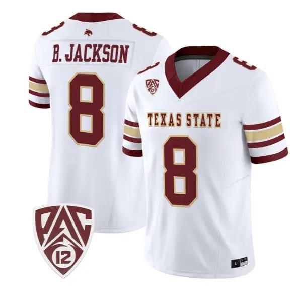 Brad Jackson Jersey #8 Texas State Bobcats 2026 Vapor All Stitched by My Store NCAA Football Jerseys
