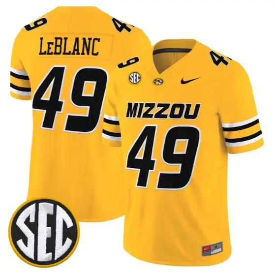 Brett Le Blanc #49 Missouri Tigers Jersey 2026 Vapor Limited Stitched by My Store NCAA Football Jerseys
