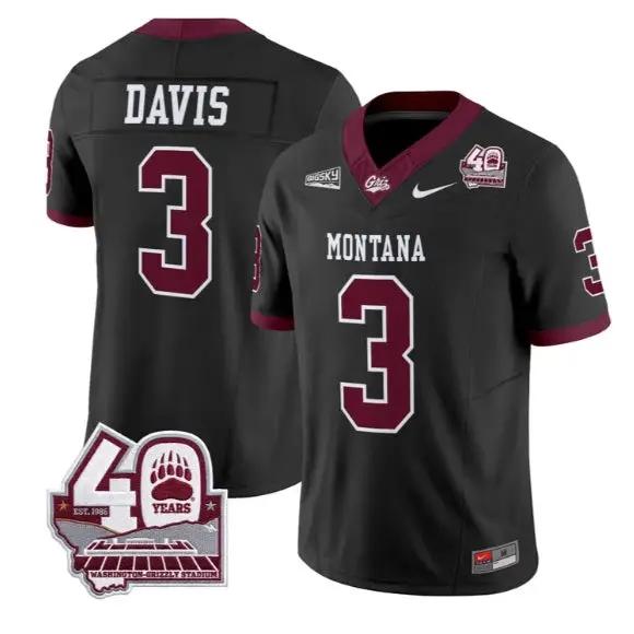 Brooks Davis Jersey #3 Montana Grizzlies 2026 Limited All Stitched by My Store NCAA Football Jerseys