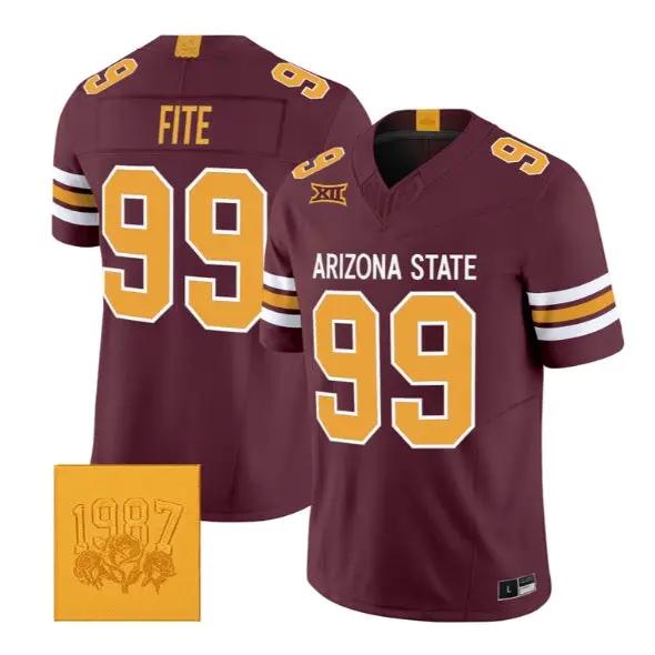 CJ Fite #99 Arizona State Sun Devils Jersey Roses & Devils Limited All Stitched by My Store NCAA Football Jerseys