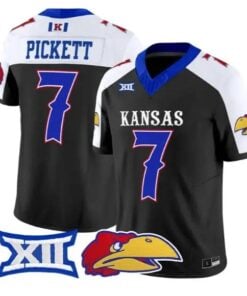 Cam Pickett Jersey #7 Kansas Jayhawks 2026 Vapor Limited Stitched by My Store NCAA Football Jerseys