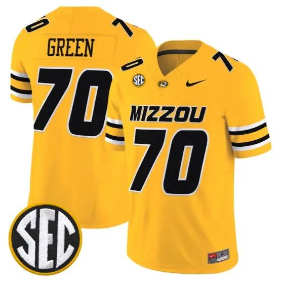 Cayden Green #70 Missouri Tigers Jersey 2026 Vapor Limited Stitched by My Store NCAA Football Jerseys