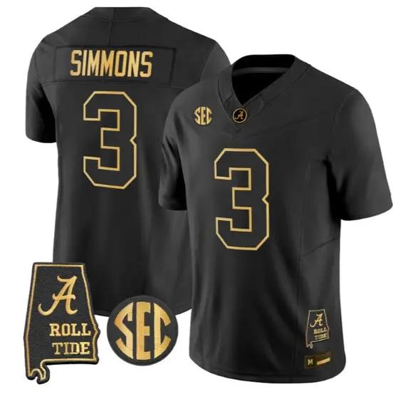 Cedrick Simmons #3 Alabama Crimson Tide Jersey 2026 Vapor Stitched by My Store NCAA Football Jerseys