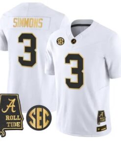 Cedrick Simmons #3 Alabama Crimson Tide Jersey 2026 Vapor Stitched by My Store NCAA Football Jerseys