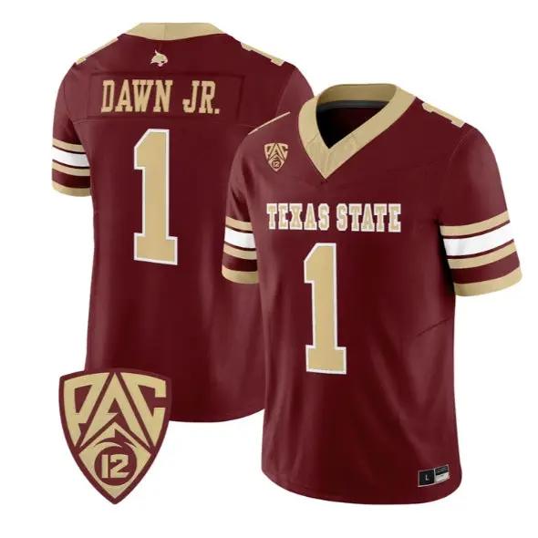 Chris Dawn Jr Jersey #1 Texas State Bobcats 2026 Vapor All Stitched by My Store NCAA Football Jerseys