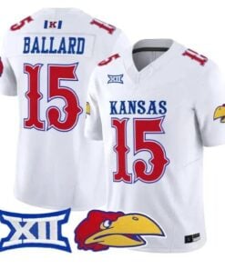 Cole Ballard Jersey #15 Kansas Jayhawks 2026 Vapor Limited Stitched by My Store NCAA Football Jerseys