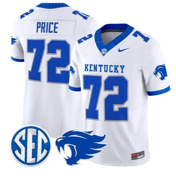Coleton Price #72 Kentucky Wildcats Jersey 2026 Limited All Stitched by My Store NCAA Football Jerseys