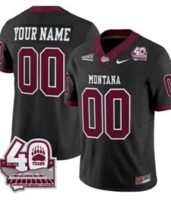 Custom Montana Grizzlies Jersey 2026 - 40th Anniv Patch Stitched by My Store NCAA Football Jerseys