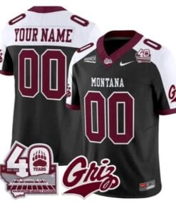 Custom Montana Grizzlies Jersey 2026 - 40th Anniv Patch Stitched by My Store NCAA Football Jerseys