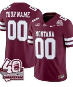 Custom Montana Grizzlies Jersey 2026 - 40th Anniv Patch Stitched by My Store NCAA Football Jerseys