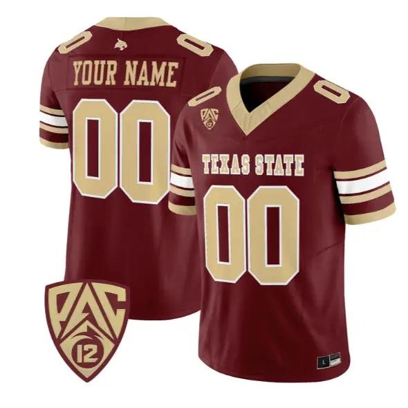 Custom Texas State Bobcats Jersey Name, Number 2026 Vapor Stitched by My Store NCAA Football Jerseys