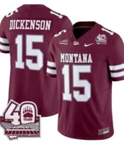 Dave Dickenson Jersey #15 Montana Grizzlies 2026 Limited Stitched by My Store NCAA Football Jerseys