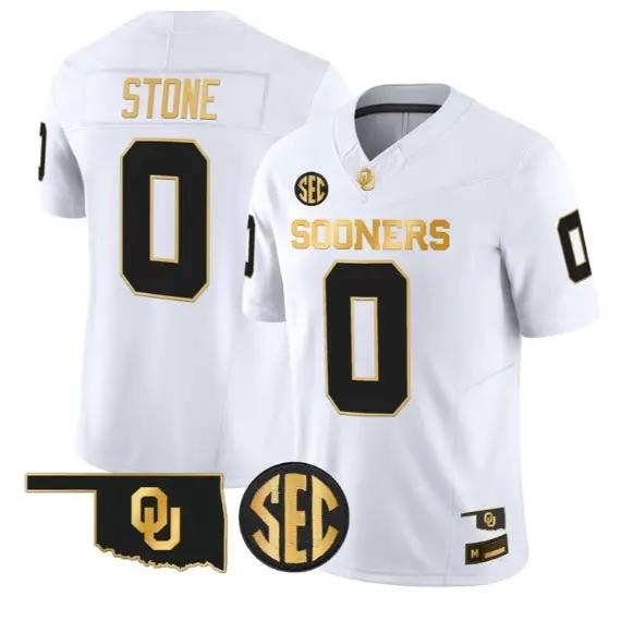 David Stone #0 Oklahoma Sooners Jersey 2026 Vapor Limited Stitched by My Store NCAA Football Jerseys