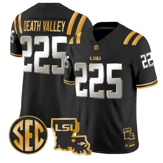 Death Valley #225 LSU Tigers 2026 Louisiana Patch Gold All Stitched by My Store NCAA Football Jerseys