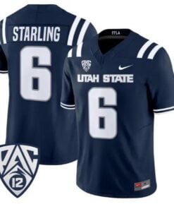Demick Starling Jersey #6 Utah State Aggies 2026 Limited All Stitched by My Store NCAA Football Jerseys