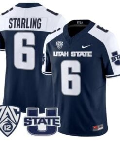 Demick Starling Jersey #6 Utah State Aggies 2026 Limited All Stitched by My Store NCAA Football Jerseys