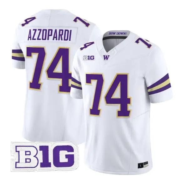 Drew Azzopardi #74 Washington Huskies Jersey 2026 Limited Stitched by My Store NCAA Football Jerseys