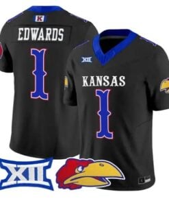 Dylan Edwards Jersey #1 Kansas Jayhawks 2026 Vapor Limited Stitched by My Store NCAA Football Jerseys