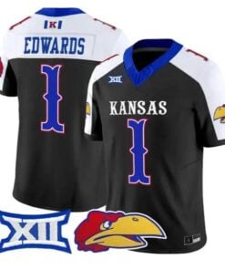 Dylan Edwards Jersey #1 Kansas Jayhawks 2026 Vapor Limited Stitched by My Store NCAA Football Jerseys