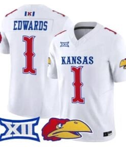 Dylan Edwards Jersey #1 Kansas Jayhawks 2026 Vapor Limited Stitched by My Store NCAA Football Jerseys