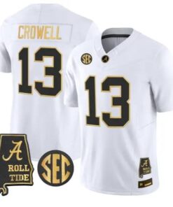 Ezavier Crowell #13 Alabama Crimson Tide Jersey 2026 Alabama Stitched by My Store NCAA Football Jerseys