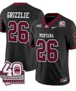 Grizzlie Jersey #26 Montana Grizzlies 2026-40th Anniv Patch Stitched by My Store NCAA Football Jerseys