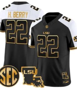 Harlem Berry #22 LSU Tigers 2026 Louisiana Patch Gold All Stitched by My Store NCAA Football Jerseys
