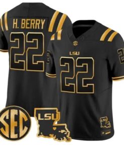 Harlem Berry #22 LSU Tigers 2026 Louisiana Patch Gold All Stitched by My Store NCAA Football Jerseys