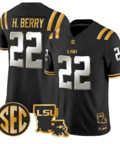 Harlem Berry #22 LSU Tigers 2026 Louisiana Patch Gold All Stitched by My Store NCAA Football Jerseys