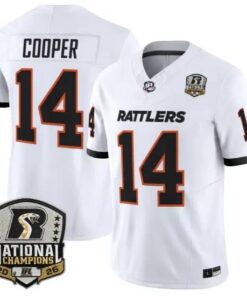 Hunkie Cooper Jersey #14 Arizona Rattlers 2026 National Patch Stitched by My Store NCAA Football Jerseys