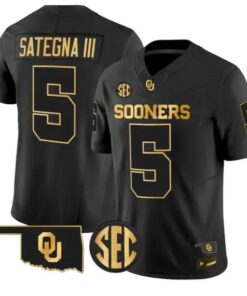 Isaiah Sategna III #5 Oklahoma Sooners Jersey 2026 Limited Stitched by My Store NCAA Football Jerseys