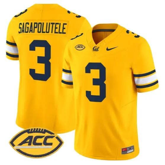 Jaron-Keawe Sagapolutele Jersey #3 Golden Bears Jersey 2026 Limited Stitched by My Store NCAA Football Jerseys