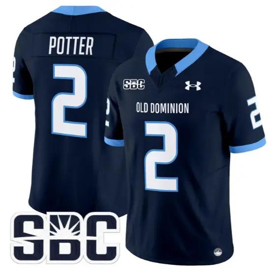 Jaxon Potter Jersey #2 Old Dominion Monarchs 2026 Limited All Stitched by My Store NCAA Football Jerseys
