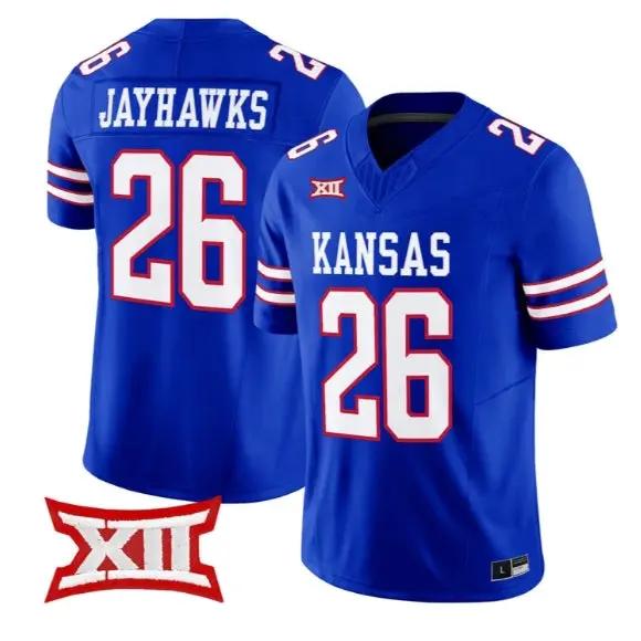 Jayhawks Jersey #26 Kansas Jayhawks 2026 Vapor Limited All Stitched by My Store NCAA Football Jerseys