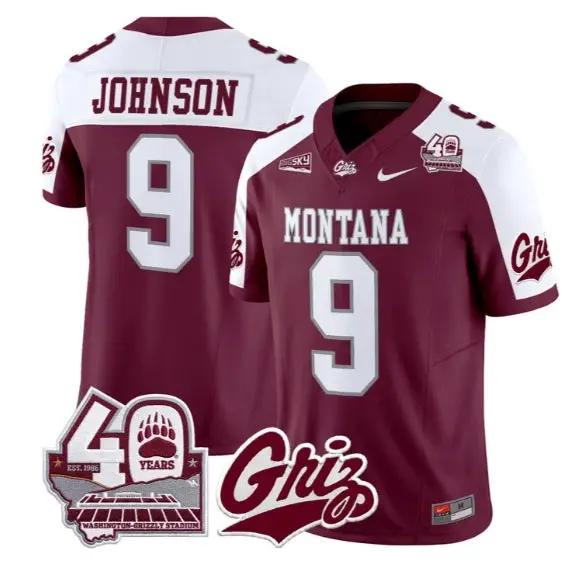 Jaylen Johnson Jersey #9 Montana Grizzlies 2026 Limited All Stitched by My Store NCAA Football Jerseys