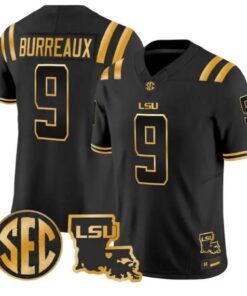 Joe Burrow #9 LSU Tigers 2026 Louisiana Patch Gold Vapor Stitched by My Store NCAA Football Jerseys
