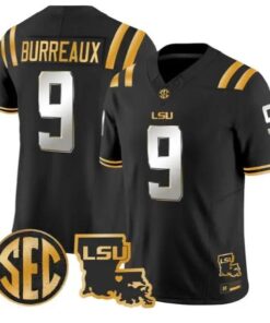 Joe Burrow #9 LSU Tigers 2026 Louisiana Patch Gold Vapor Stitched by My Store NCAA Football Jerseys
