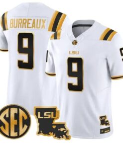 Joe Burrow #9 LSU Tigers 2026 Louisiana Patch Gold Vapor Stitched by My Store NCAA Football Jerseys