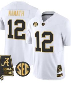 Joe Namath #12 Alabama Crimson Tide Jersey 2026 Alabama Map Stitched by My Store NCAA Football Jerseys