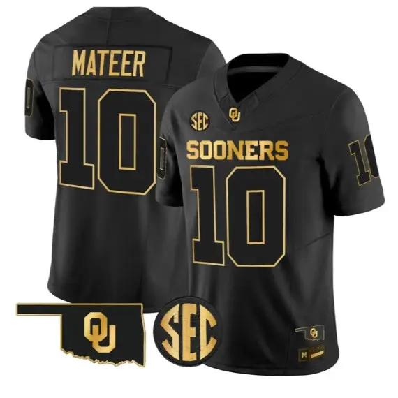 John Mateer #10 Oklahoma Sooners Jersey 2026 Limited All Stitched by My Store NCAA Football Jerseys