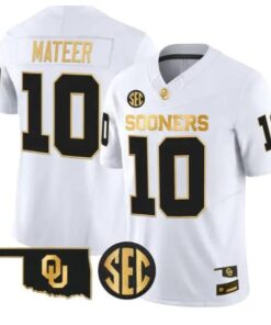 John Mateer #10 Oklahoma Sooners Jersey 2026 Limited All Stitched by My Store NCAA Football Jerseys