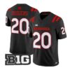 Johnny Rodgers #20 Nebraska Cornhuskers Jersey 2026 Alternate All-black Stitched by My Store NCAA Football Jerseys
