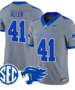 Josh Allen #41 Kentucky Wildcats Jersey 2026 Vapor Limited Stitched by My Store NCAA Football Jerseys