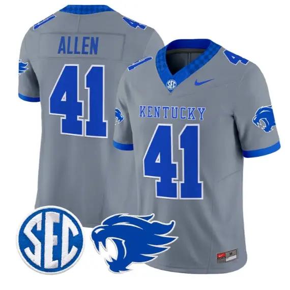 Josh Allen #41 Kentucky Wildcats Jersey 2026 Vapor Limited Stitched by My Store NCAA Football Jerseys